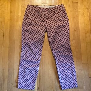 Jcrew cafe Capri foulard print size 4